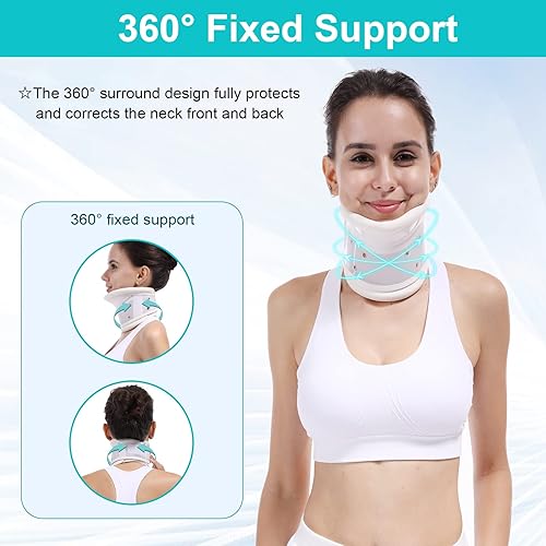 Miniatura 6 de TANDCF - Collar cervical con soporte para barbilla para alivio rígido, cuello cervical correcto, soporte para el dolor óseo, cuidado de la salud