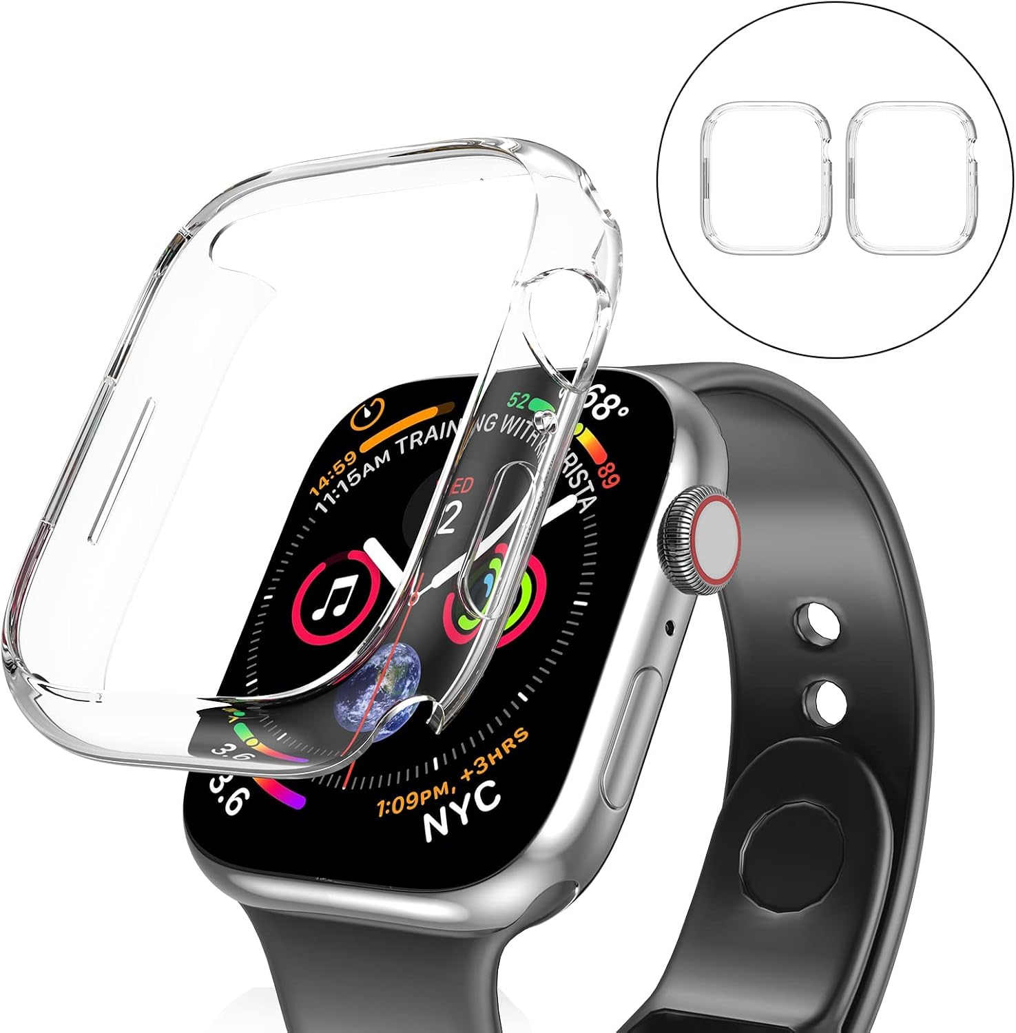 ایگرد | قیمت و خرید 2 Pack Compatible for Apple Watch Series 7 case  45mm,Hard PC Bumper Case Protector Cover Frame [NO Screen Protector] for  iWatch Series 7 45mm Accessories (Clear\u0026Clear, 45mm) clear\u0026clear 45mm