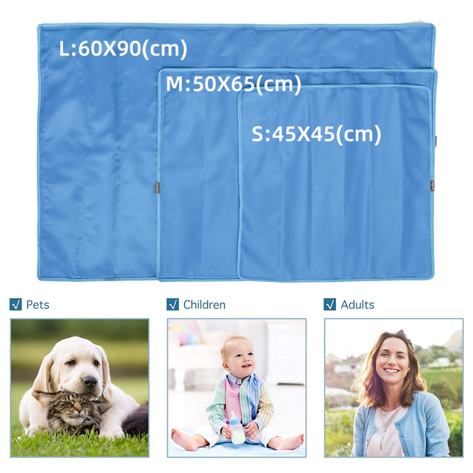 Tappetino Raffreddamento Cane Gatto,Tappetino Rinfrescante Cani in Gel Non Tossico Autoraffreddante per Cassa/Cuccia/Letto Ottimo per Animali Domestici Cuccioli di Gatto