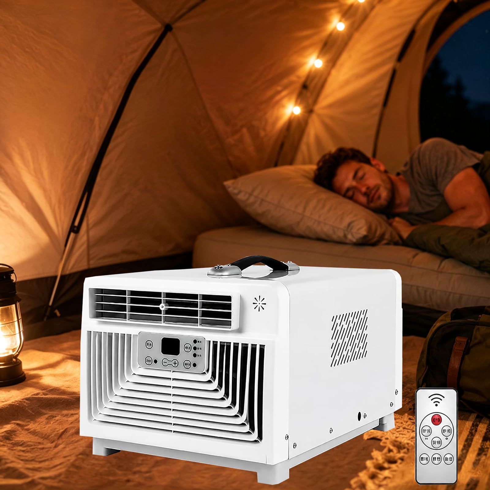 Zhzwwansuge Cooling Portable Camping Air Conditioner, 3400 Btu Portable Air Conditioner, /Dehumidifying/Air Supply, 12-Hour Timer, Self-Evaporating, For Rvs, Trucks, Indoor, Outdoor Use
