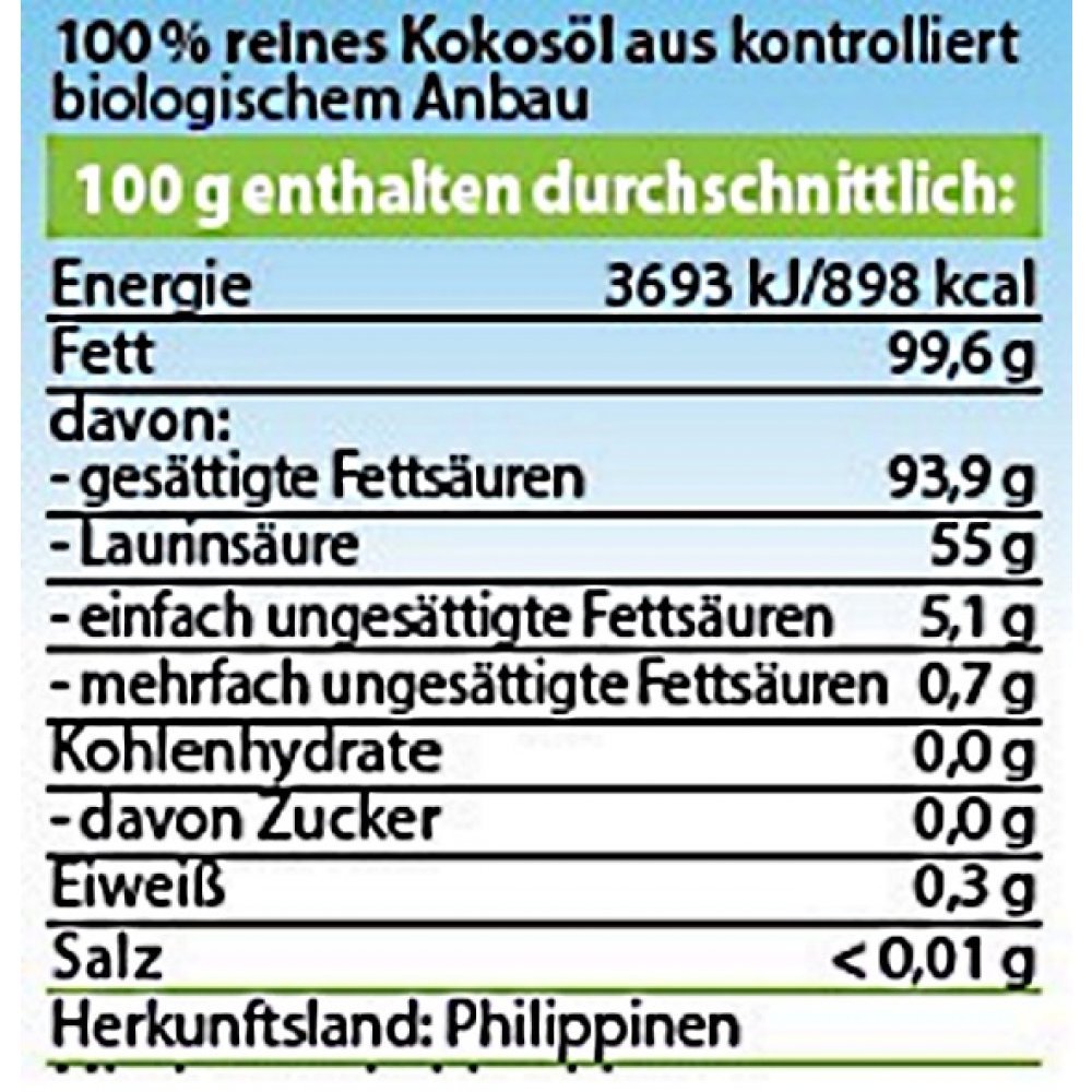 Dr. Goerg Premium Bio-Kokosöl, 3er Pack (3 x 1 l)
