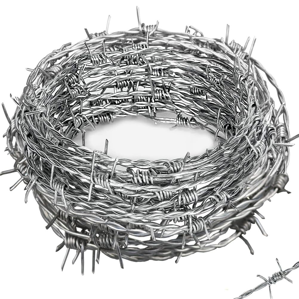 Alambre de Púas 200m, Alambre de Espino Galvanizado En Caliente, Fácil De Doblar Alambre Espino para Valla de Jardín, Protección de Escalada y Ahuyentador de Gatos