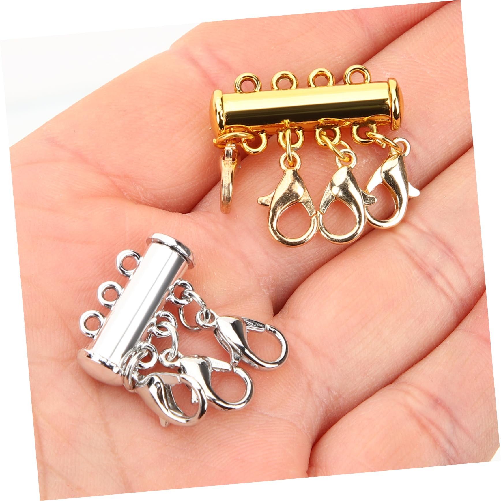 5 Sets Schmuck-Magnetschnalle, Halsketten, Perlenkette, Perlen, Halskette, magnetische Halskette, mehrlagiger Verschluss, mehrlagiger Kettenverschluss, Schmuck, mehrlagiger Verschluss, magnetischer