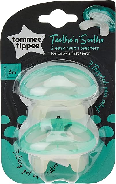 Tommee Tippee Stage 1 Teethers 3m+, 2 Count (Pack of 1)