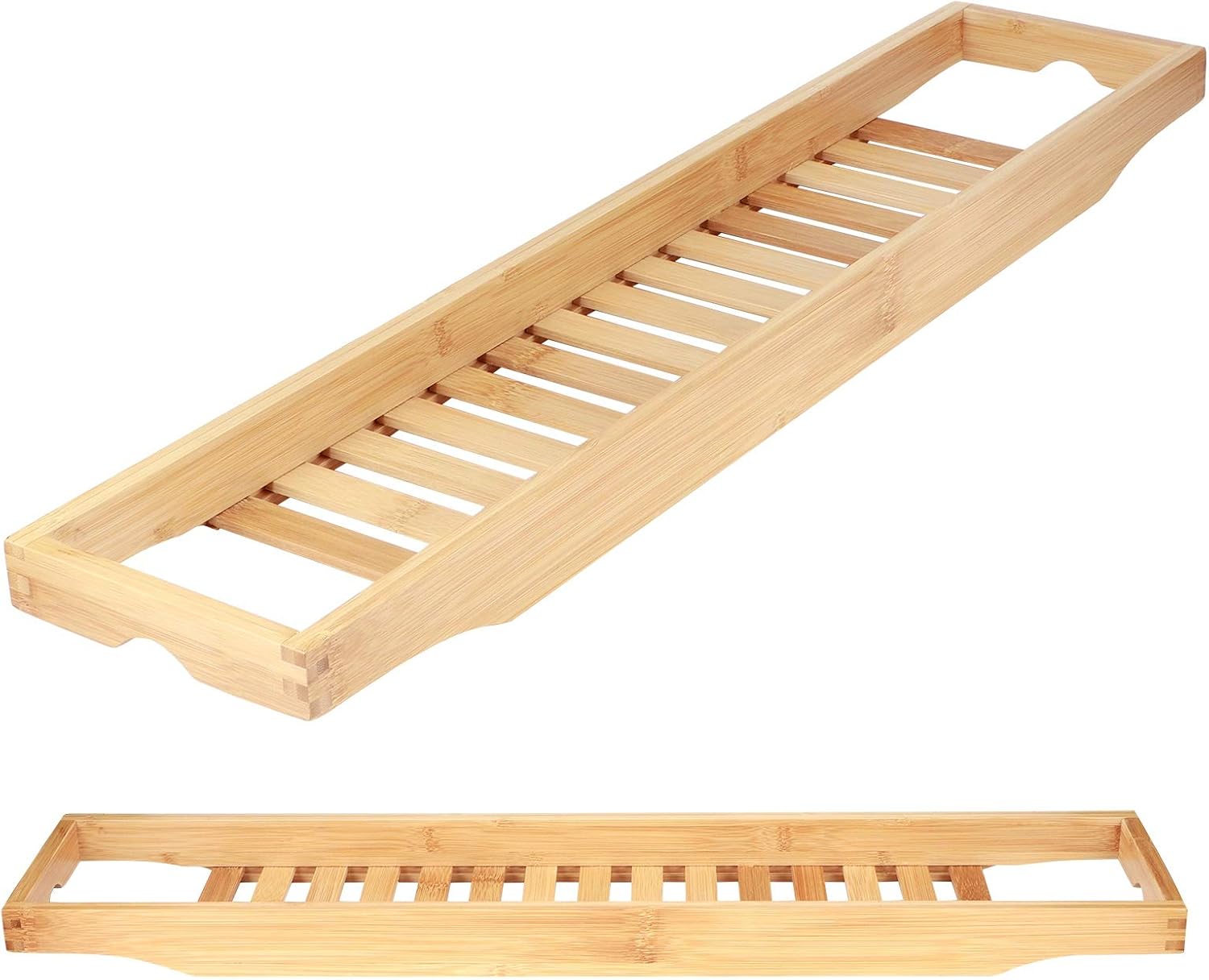 Acouto Multifunctional Bathtub Tray for, Snacks, and Phone - Elegant Shower for Relaxing Bath Time Decor