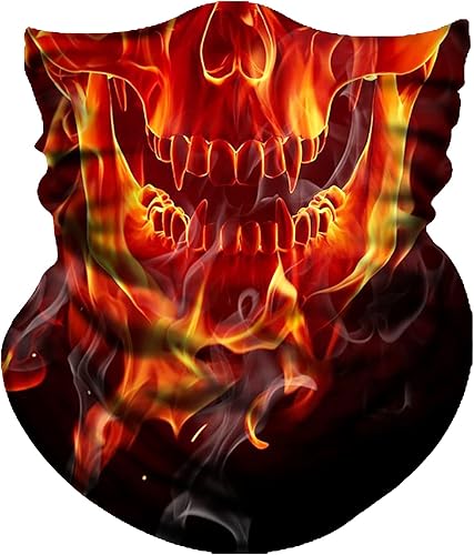 Miniatura 206 de Obacle - Tapabocas con cuello polar y de estilo de pañuelo contra el polvo y el sol para hombre y mujer Calavera Azul Ojo y Nariz