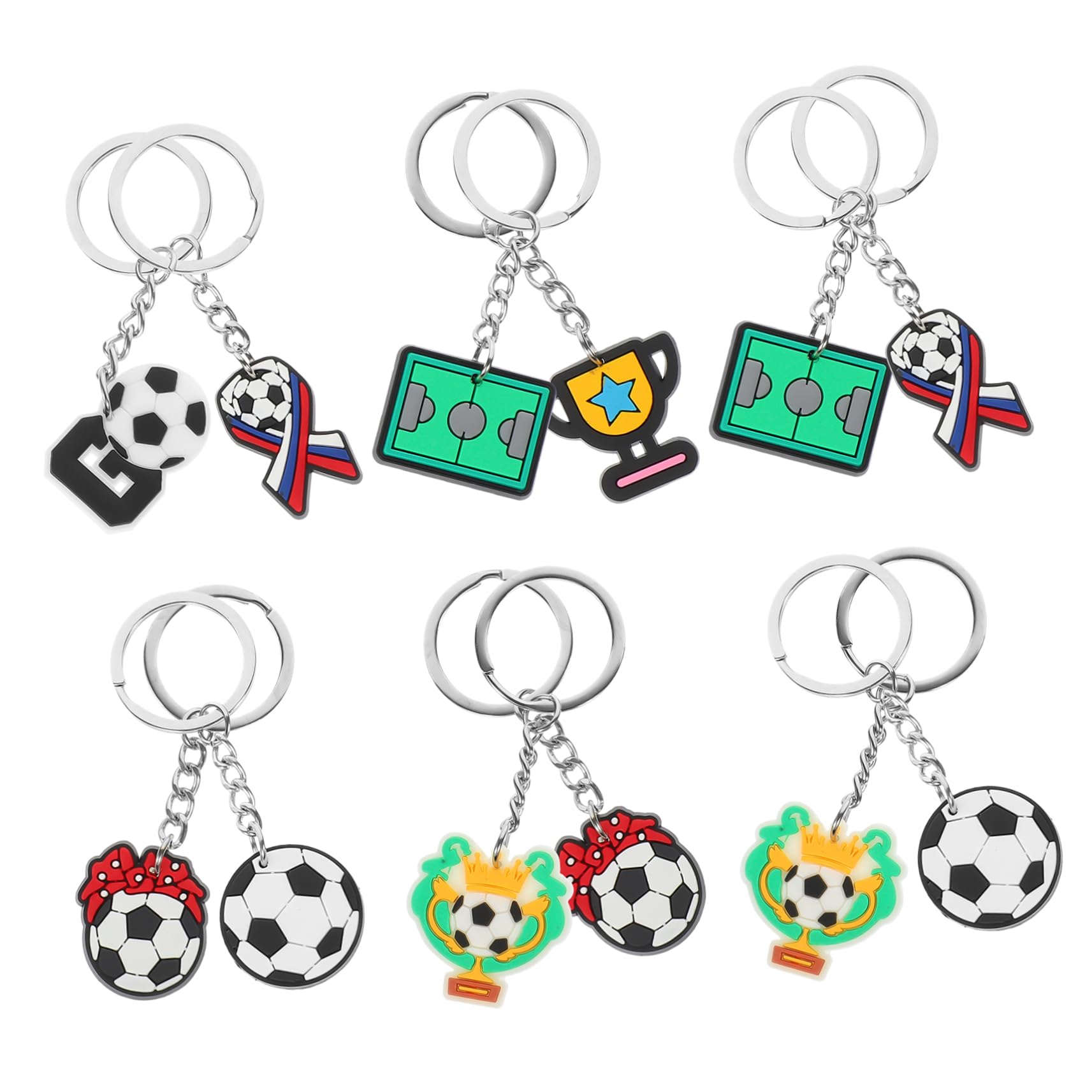 YARNOW 105 Piezas Llavero pelota deportiva Accesorio deportivo Souvenir fútbol Souvenir deporte fútbol de llaveros de recuerdo de fútbol Pegamento blando de PVC
