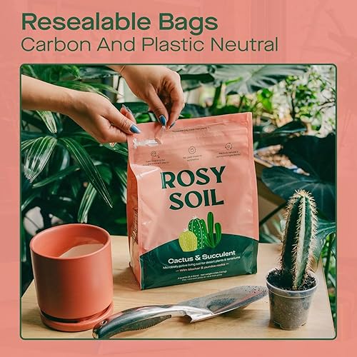 Miniatura 20 de Rosy Soil - Tierra para plantas de interior, mezcla orgánica enriquecida con biocarbón estimulante de raíces para plantas de follaje, flores, Planta