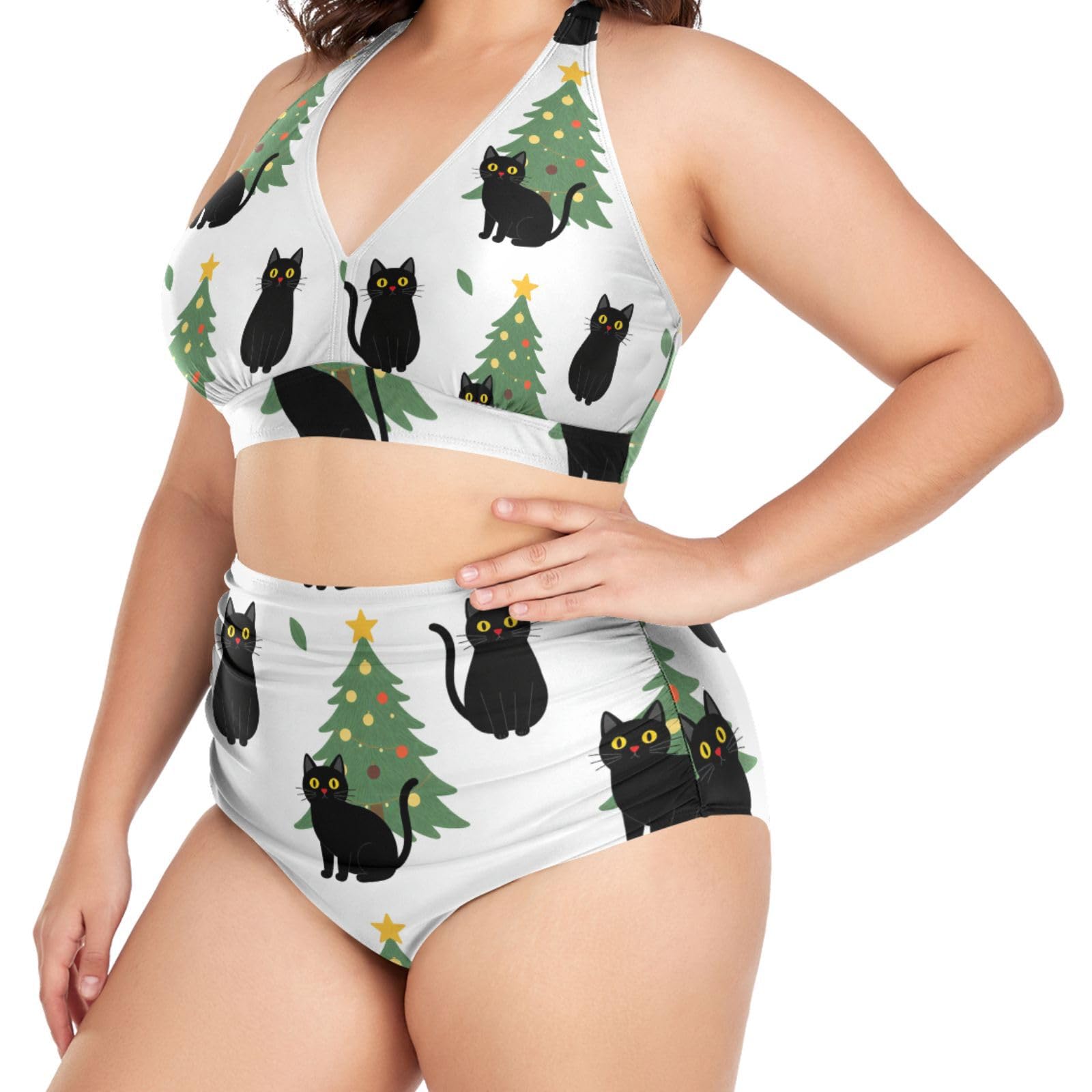FRODOTGV Curvy - Costume da bagno a due pezzi da donna, taglia L-4XL