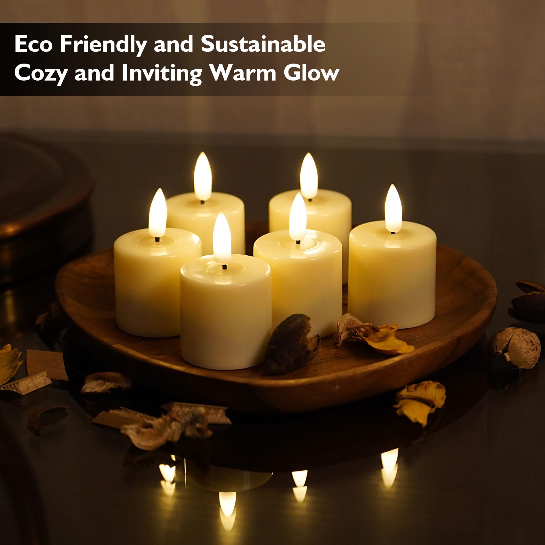 Rhytsing 6 ładowalnych bezpłomieniowych świec wotywnych z timerem, do dekoracji wnętrz, sztuczne świeczki tealight LED na baterie z magnetyczną podstawą ładującą, kablem USB typu C i pilotem w