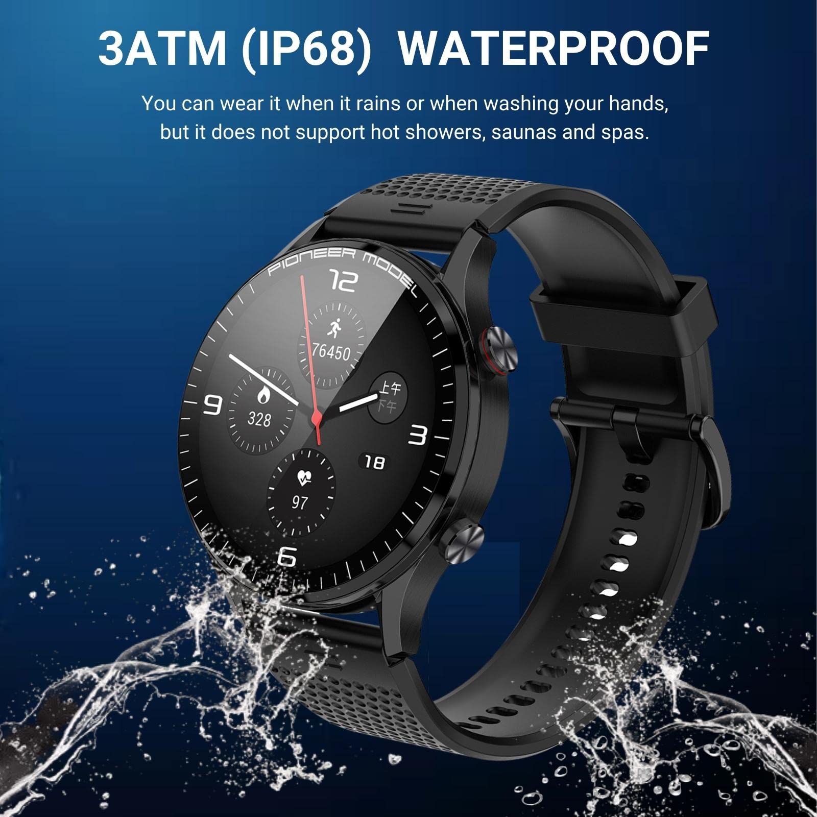 Inteligentny zegarek Answer Make Call, 3.8 cm AMOLED Smartwatch do telefonów z systemem Android i iOS z połączeniami/wybieraniem Bluetooth, śledzeniem aktywności fitness, monitorowaniem snu