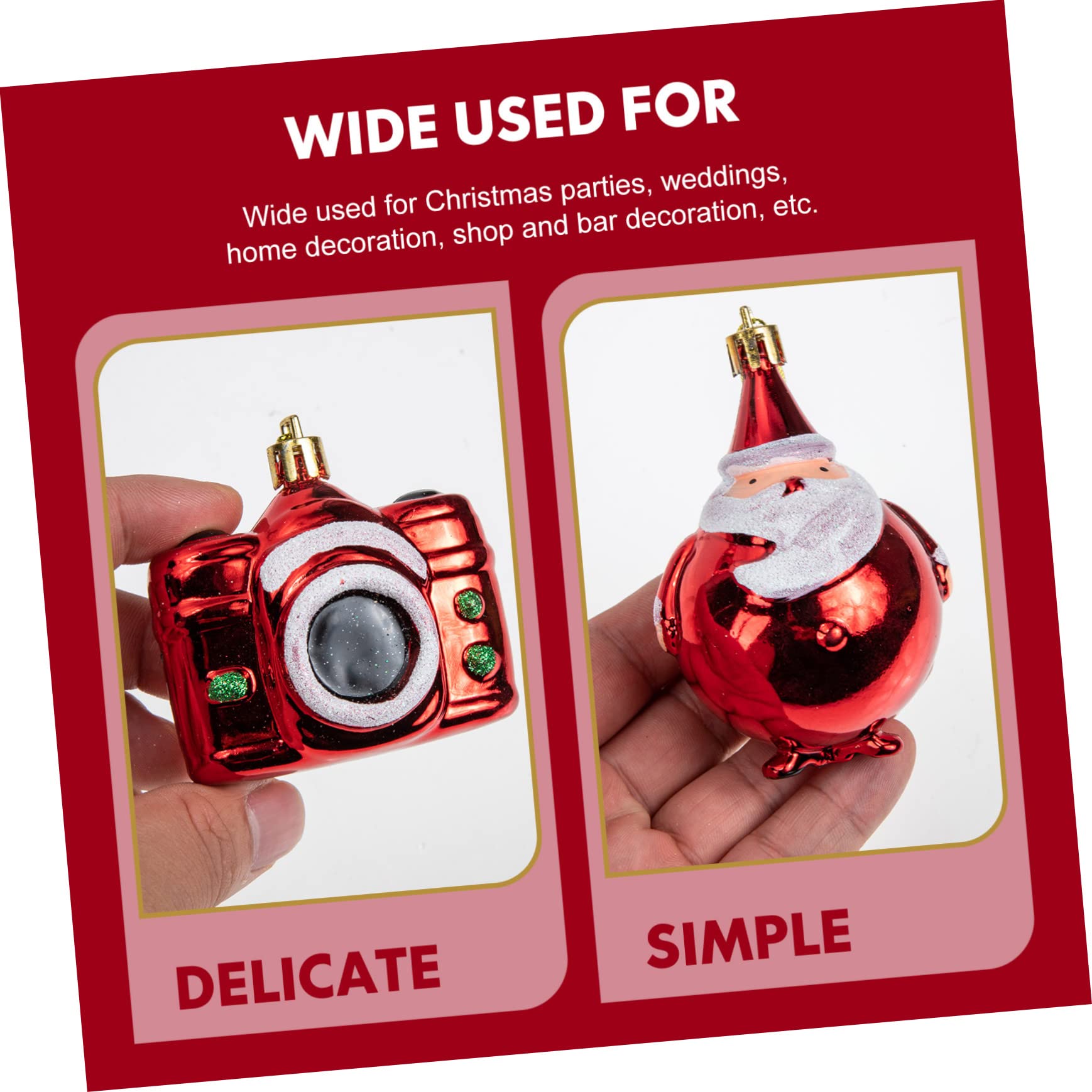 PRETYZOOM Weihnachtskugel Kamera 30 Stk Christbaumschmuck Weihnachtsroter Anhänger Weihnachtsbedarf Weihnachtsdeko Weihnachts Party Weihnachtsschmuck Zum Aufhängen Weihnachtsbaumschmuck Aus Kunststoff