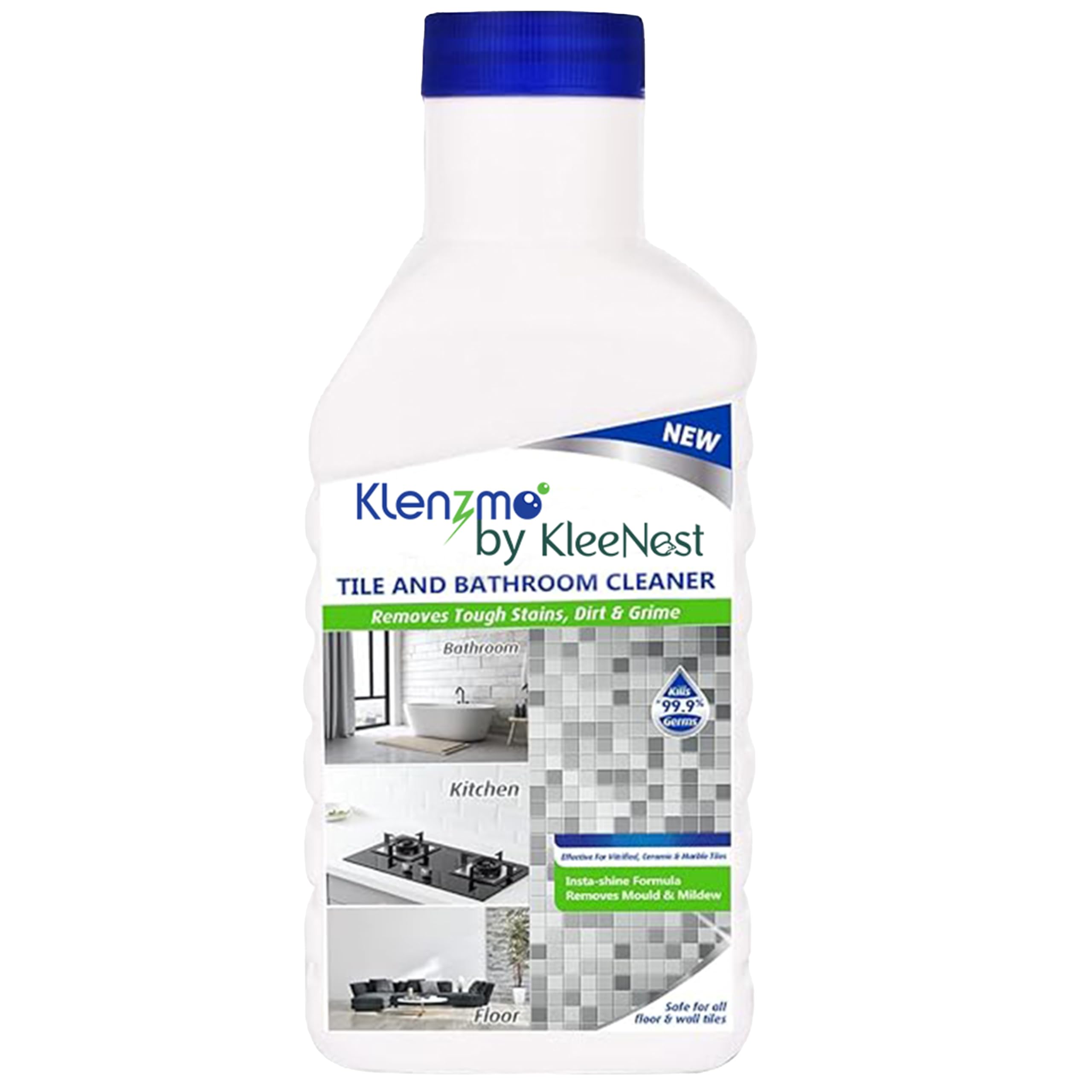 Klenzmo Tile & Bathroom Cleaner 850ml | Removes limescale, stains, soap scum & grime | Strong liquid for deep cleaning tiles, walls & floors | Leaves surfaces shiny & fresh.