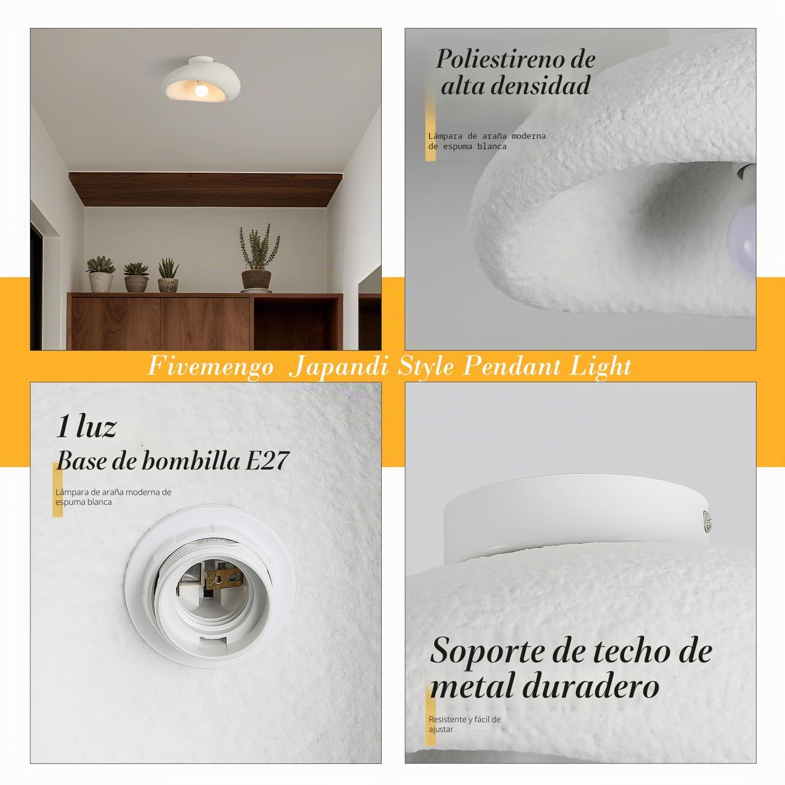 Luces De Techo Modernas E27, LáMpara De Comedor Wabi-Sabi De Estilo JaponéS, Sombrillas Blancas Para Luces De Techo Para Dormitorio Comedor Sala De Estar Pasillo IluminacióN Del Techo, 30Cm