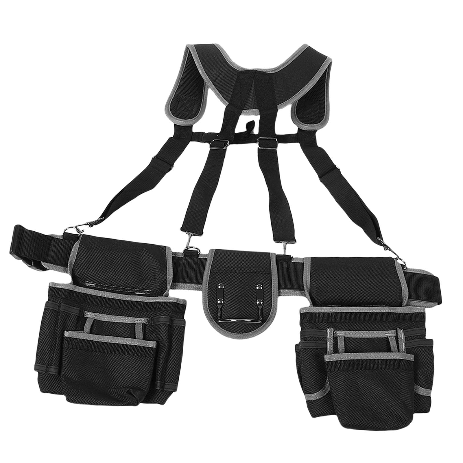 Fafeicy Ceinture à Outils avec Bretelles, Organisateur Réglable en Tissu Oxford Robuste pour électriciens et Charpentiers