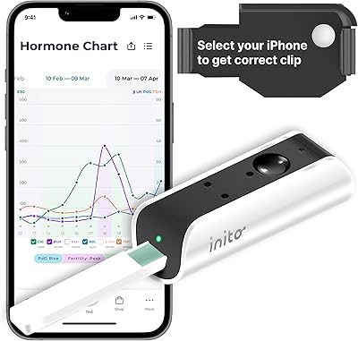 Inito Fertility Monitor & Hormone Tracker for Women | Estrogen, LH, PdG Urine Metabolite of progesterone, FSH | Track and Confirm Ovulation | Includes 15 Strips Compatible with iPhone 16 Pro Max