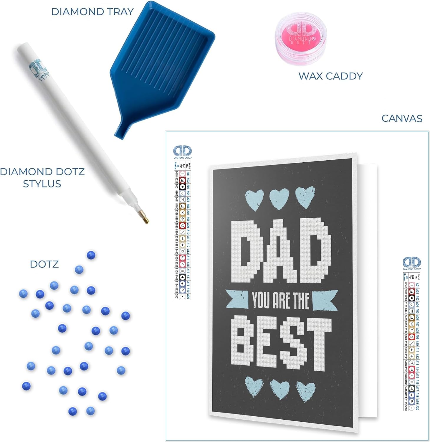 DIAMOND DOTZ Best Dad Card Diamond Painting Kits for Adults - Diamond Art Kits a Relaxing Creative Craft Kit with Dotz Gems