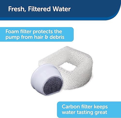 Miniatura 6 de PetSafe Fuente de agua Butterfly Cat con bomba y filtros, bonito dispensador de agua con capacidad de 50 onzas, bomba y filtros mantienen el agua