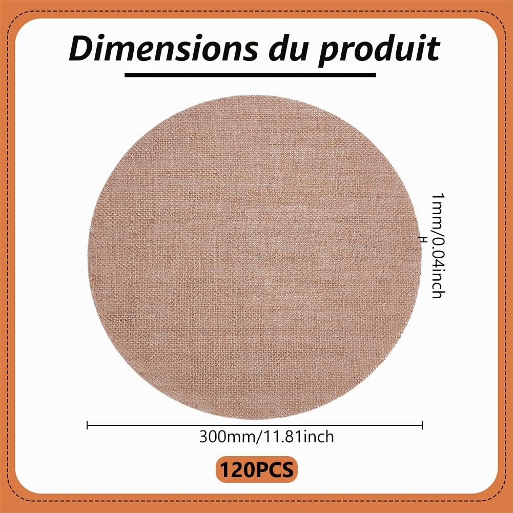 UNICRAFTALE 120 Pcs Napperons en Toile De Jute Ronds Ferme pour Décor Noël | Réutilisables Résistants À La Chaleur Marron Burlywood 120 pièces en gros