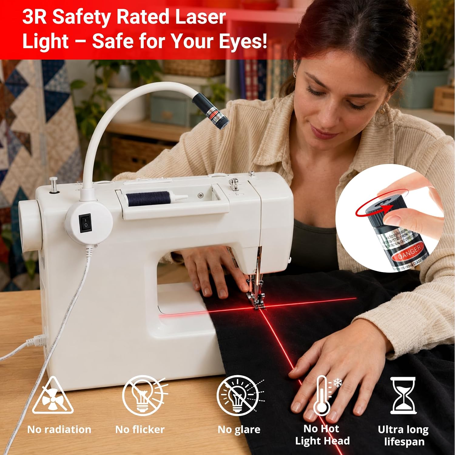 Magnetic Positioning Quilting Light for Sewing Machine & Heat Press