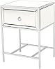 Christopher Knight Home Inka Mirrored One-Drawer Side Table, Clear  Silver  Mirror