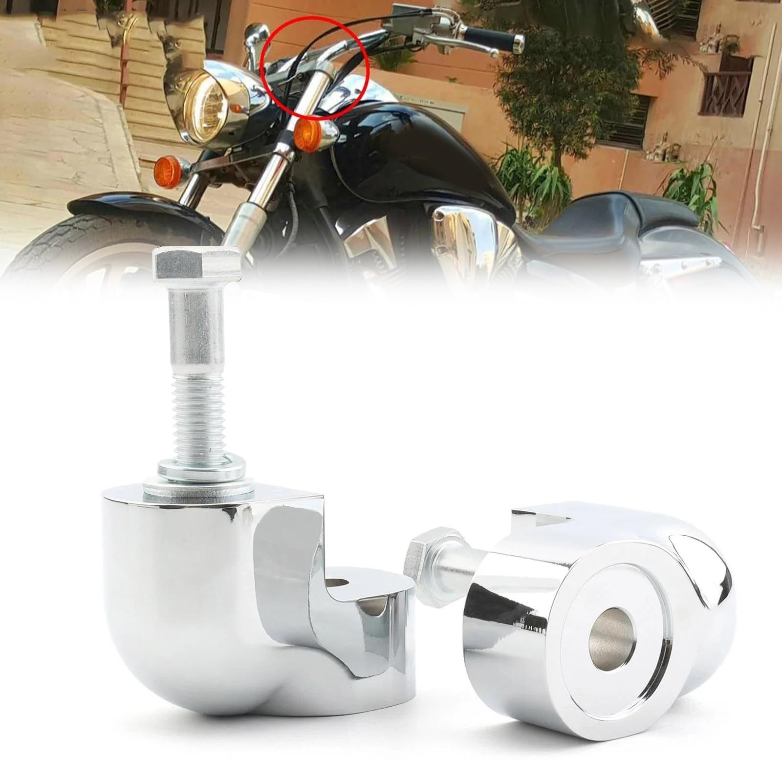 Rehausseur de guidon pour VTX1300C 2004-2009 | Kit extension chrome