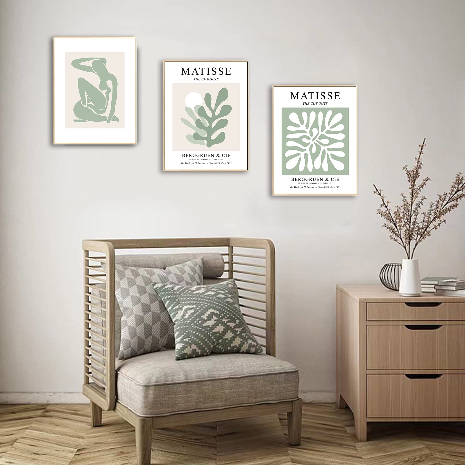 Salbeigrüne Poster Im 4er-Set – Ästhetische Wandkunst 27,9x35,6 Cm Für Schlafzimmer & Wohnzimmer