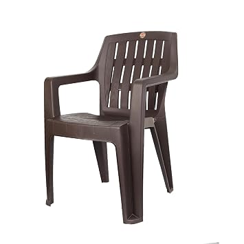 Cello Ritzy Chair Set of 1, Matte Brown | Unbreakable, Durable & Strong |Blended PP Material, Easy to Clean |Plastic Chair for Living Room, Home & Office | 3 Years Warranty - Manufacturing Defects