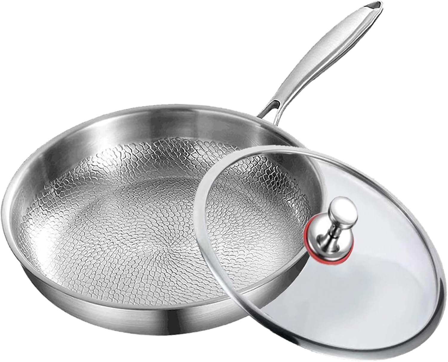 Titanium Pan - Titanium Hammered Pan Pro, Non-Stick, Work on Gas, Electric, Induction & Ceramic (Without Lid,10.24 in)