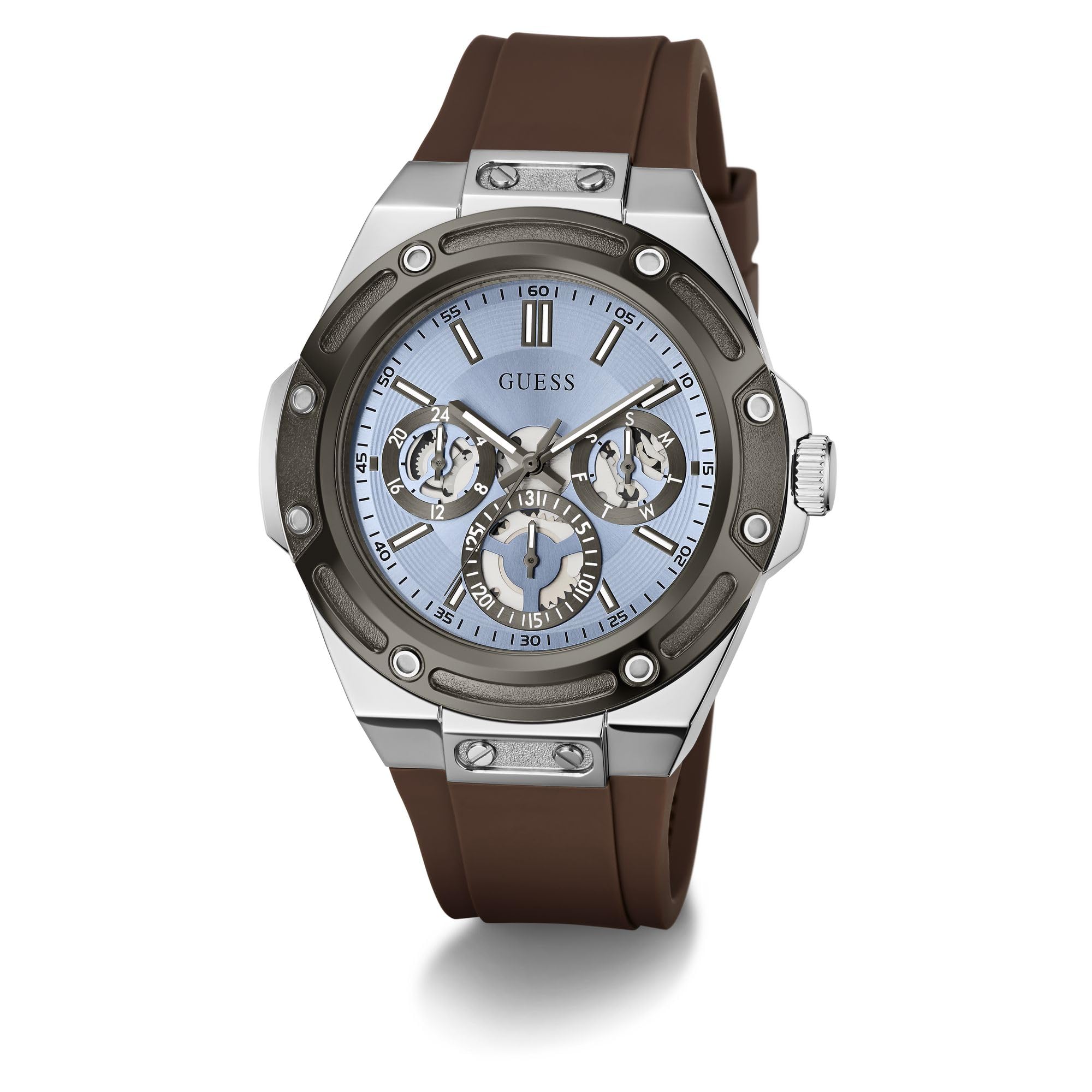 GUESS Męski zegarek na rękę wielofunkcyjny Carver GW1132G7 silikon