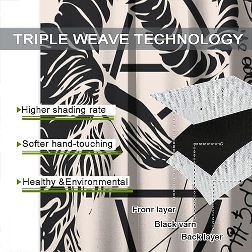 Vista 249 de Cortinas de cabeza de cabra, misteriosa cabeza de cabra malvada, calavera negra, bolsillo para barra, cortinas opacas para ventana, juego de 2