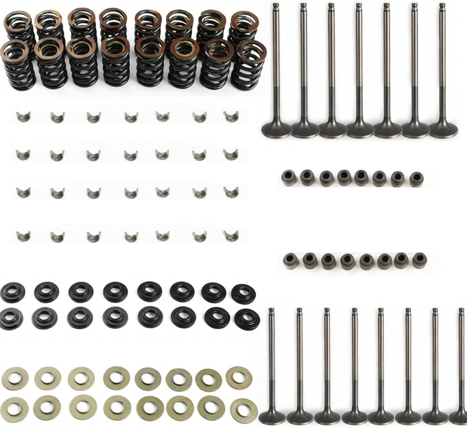 5.3 6.2 LS Valve Spring Set w/Intake Exhaust Valve For Silverado 1500 Chevrolet GMC Sierra 1500 Tahoe Suburban Yukon 5.3L 6.2L 2014–2021