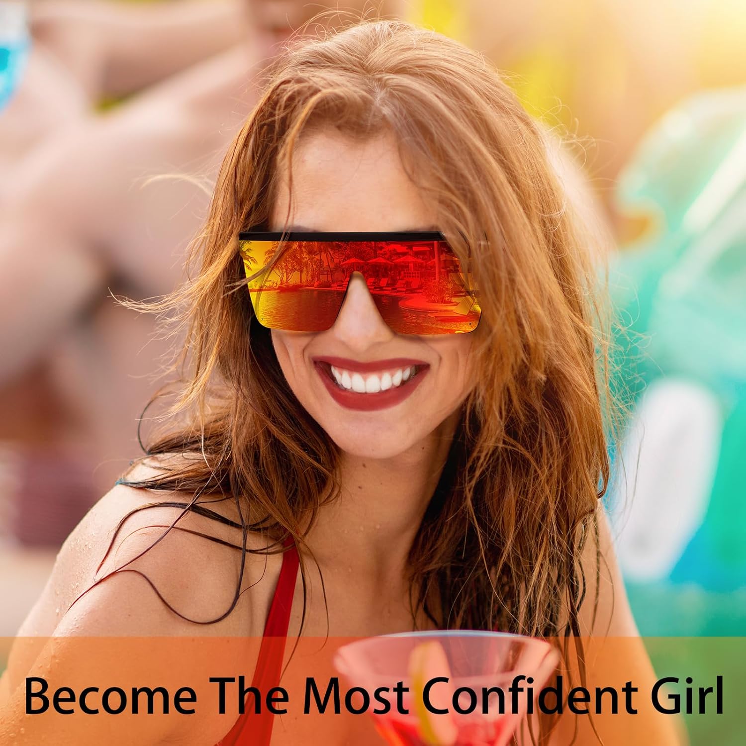 Dollger Square Oversized Sunglasses for Women Men Fashion Flat Top Big Black Frame Shades - Image 3