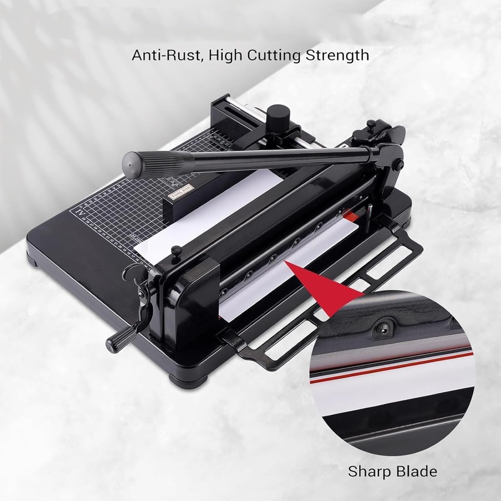 Taglierina per carta resistente, tagliacarte in metallo A4 con tappetino antiscivolo, griglie guida di taglio trasparenti, larghezza di taglio 315 mm, per ufficio e scuola