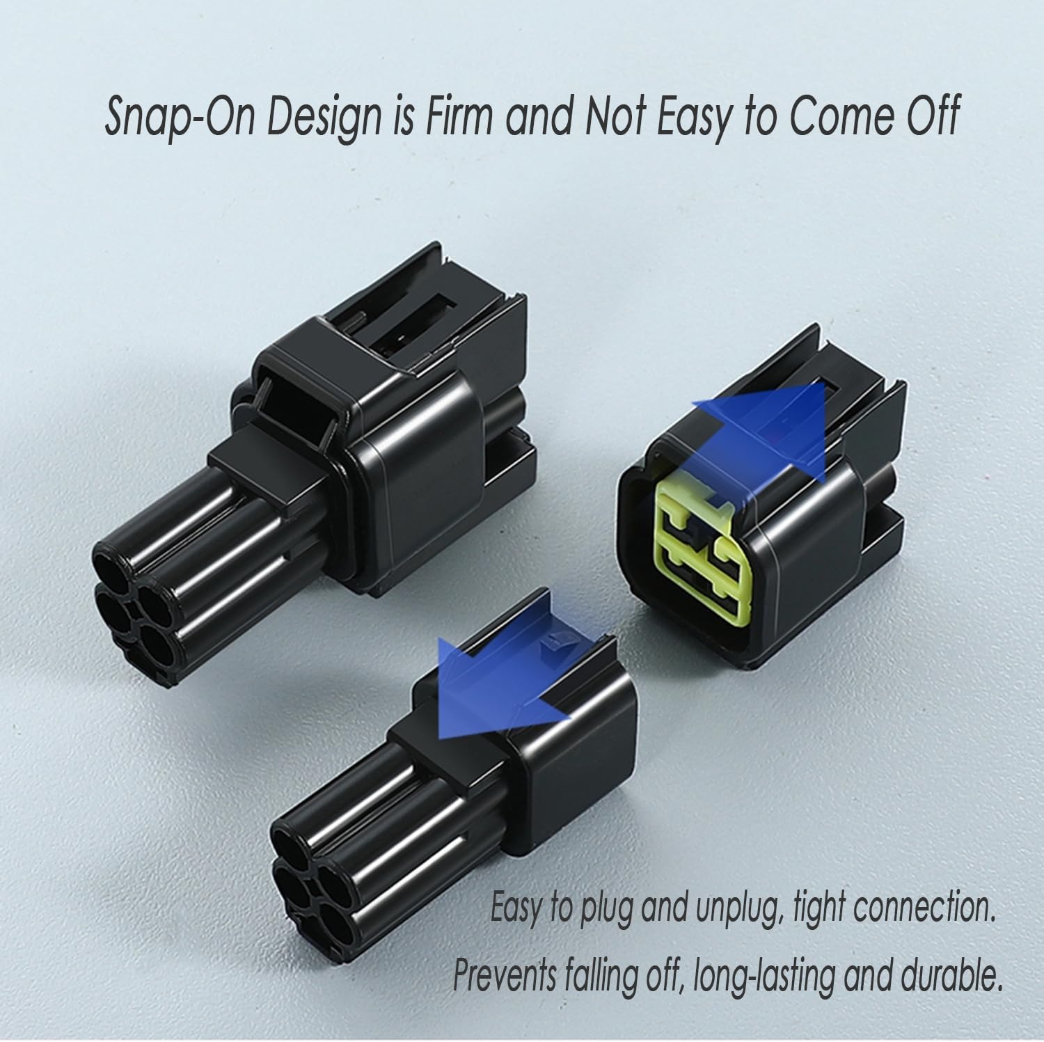 4 Pin Waterproof Plug Connector No Wire, Electrical Female Male Plug Connector, Quick Connect/Disconnect Socket, Suitable for Marine Boat Car Truck Motorcycle or Other Devices(4 Pin Black)