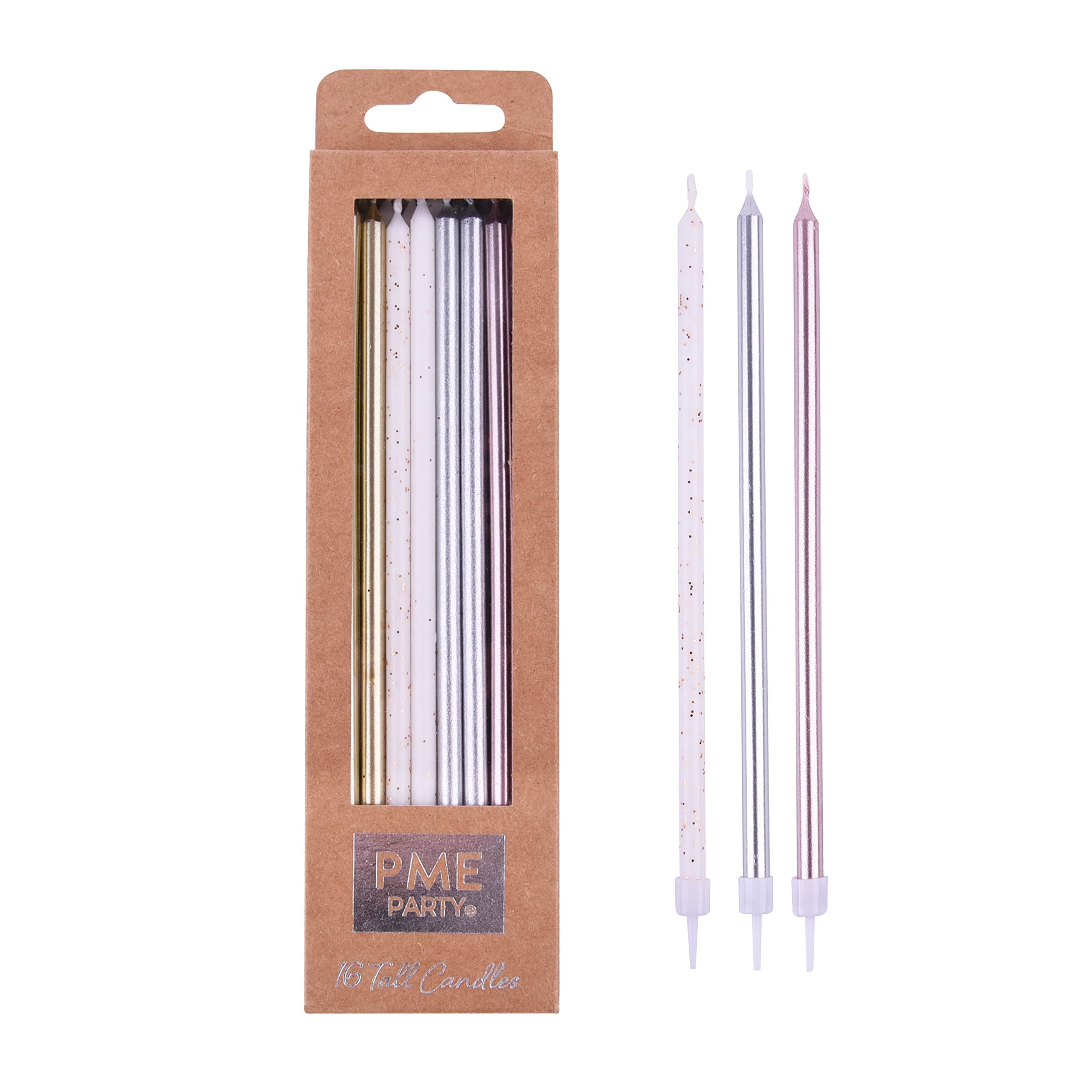 PME Assorted Extra Tall Candles 7in 16pk