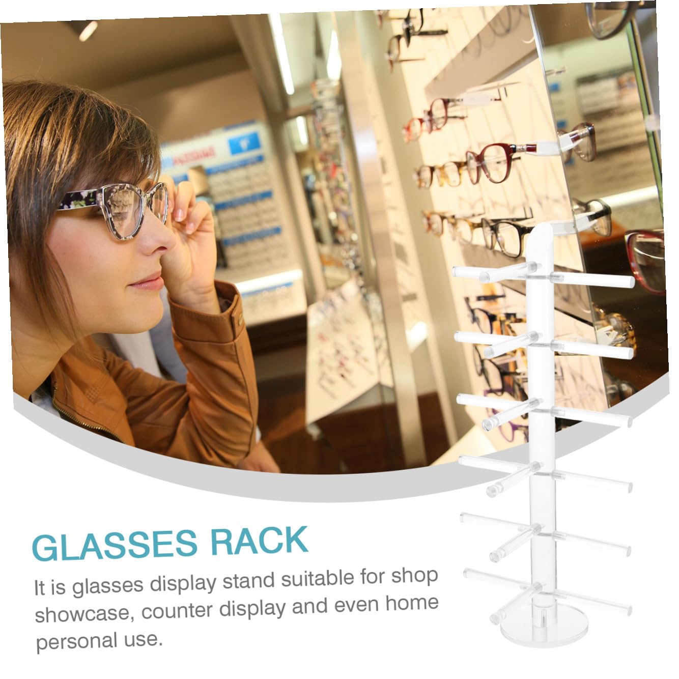 Estante Transparente para Gafas de Acrílico Estructura Sólida y Diseño Simple para Organizar Gafas de Sol en Tienda o Uso Personal