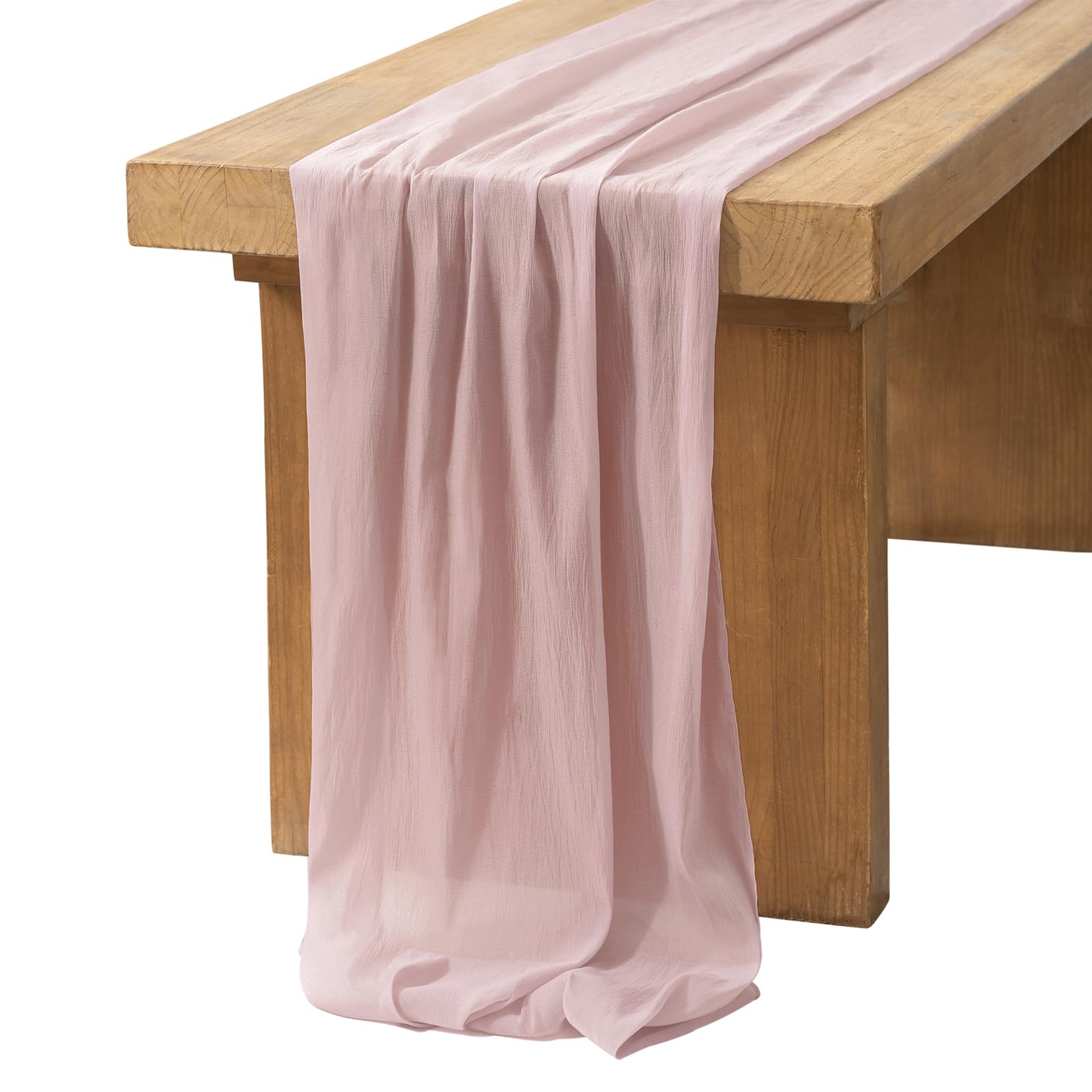Ivory Table Runner - 14ft Sheer Chiffon for Weddings -10