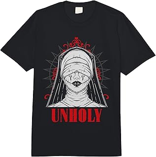 Unholy Nun Occult Gothic Dark Satanic Halloween Comfort Colors Adult Heavyweight T-Shirt