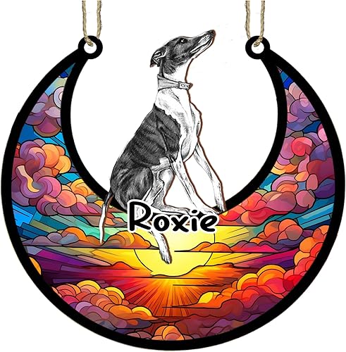 Vista 37 de LOVELYPOD Adorno de Navidad personalizado de perro pastor alemán, atrapasoles conmemorativo, adorno de Navidad de pastor alemán con nombre, pérdida