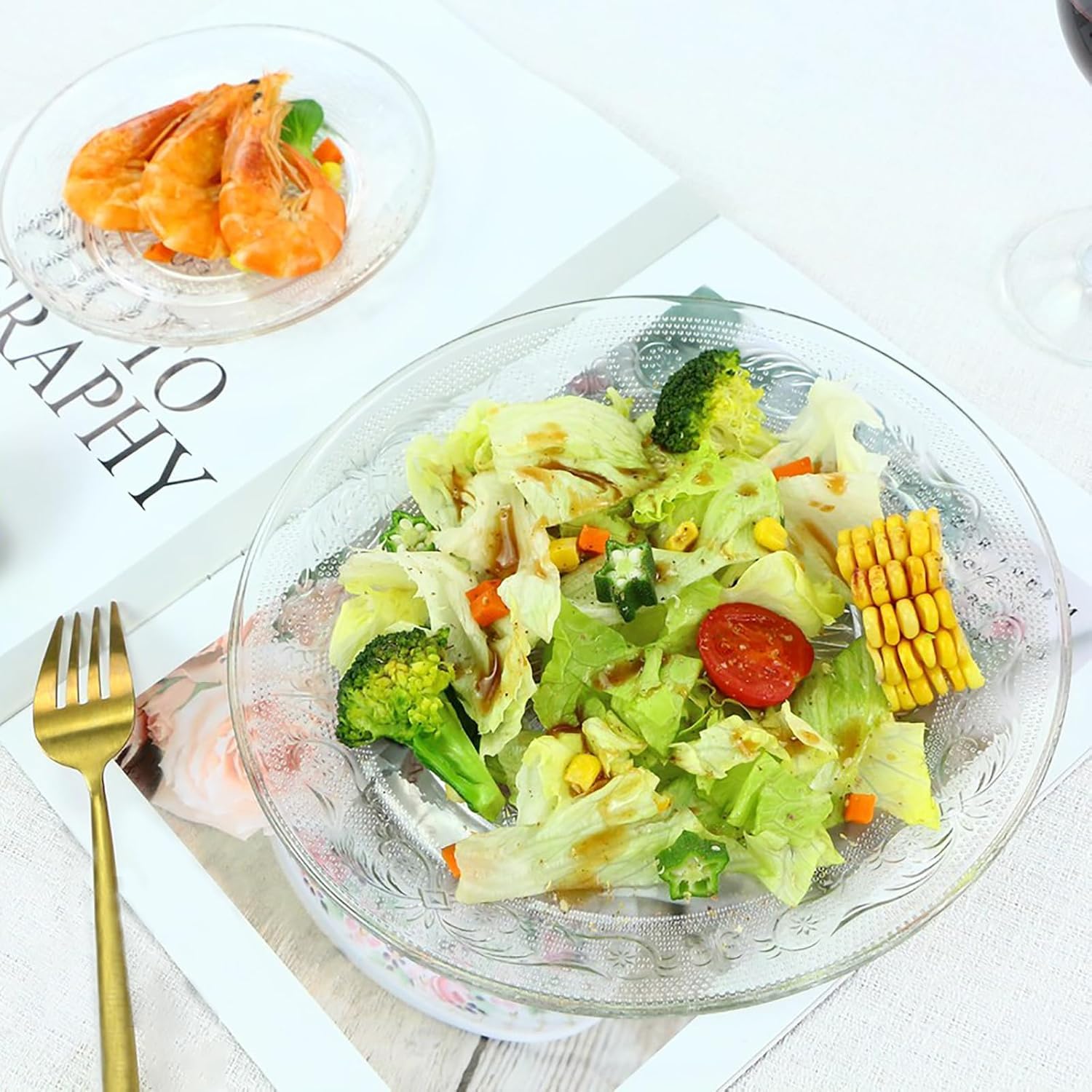 Incrizma Glass Salad Plates - 6 Pack -6