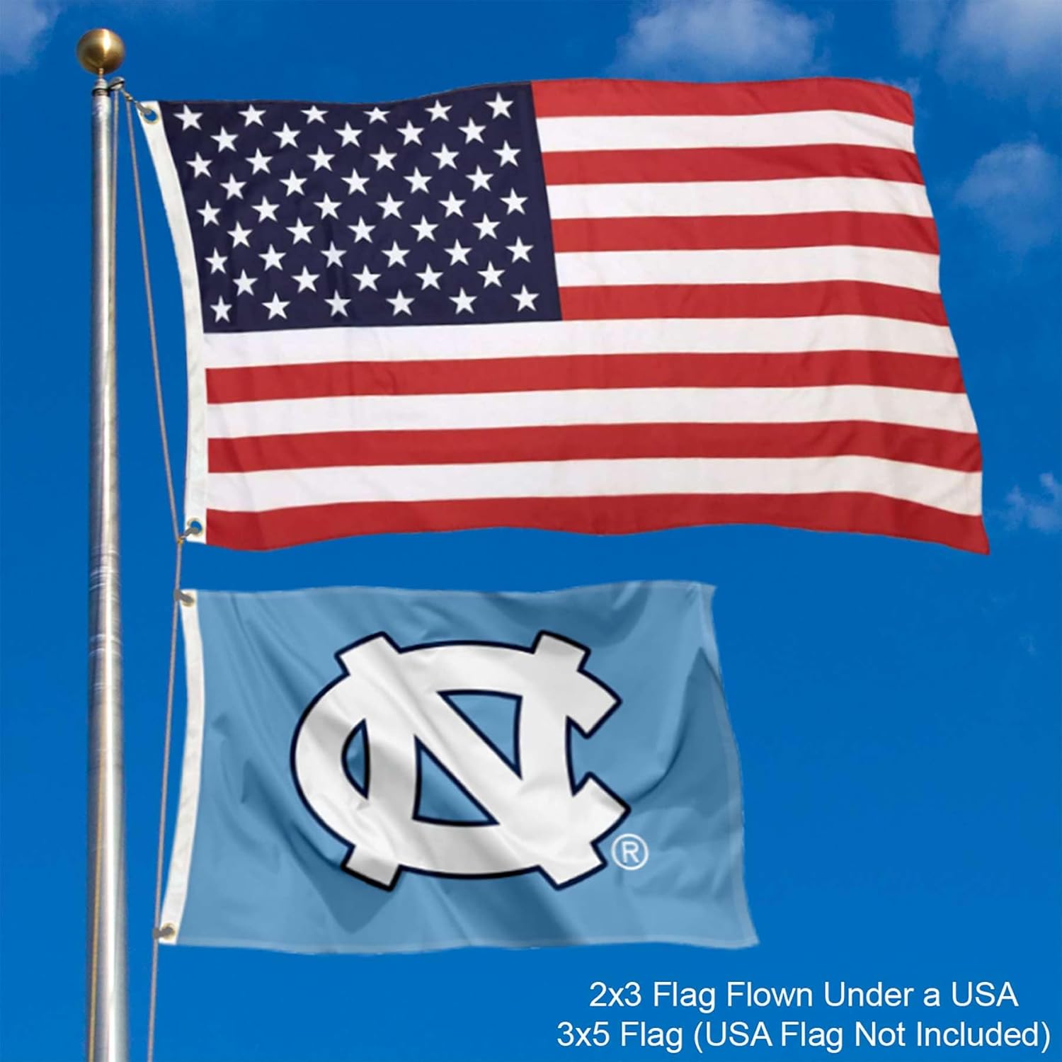 UNC Tar Heels Small 2x3 Foot Flag - Image 2