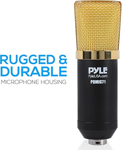 Miniatura 7 de Pyle Kit de micrófono de condensador de audio sistema de micrófono de grabación vocal profesional de 0.138 inXLR con soporte de choque ajustable,