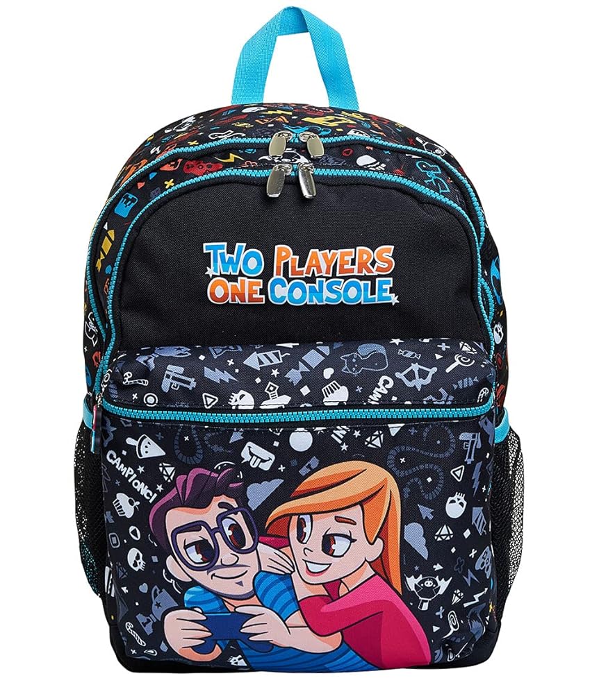 Seven selezione varzi Zaino scuola Doppio Scomparto - Two Players One  Console -, Nero, Taglia unica : Amazon.it: Moda