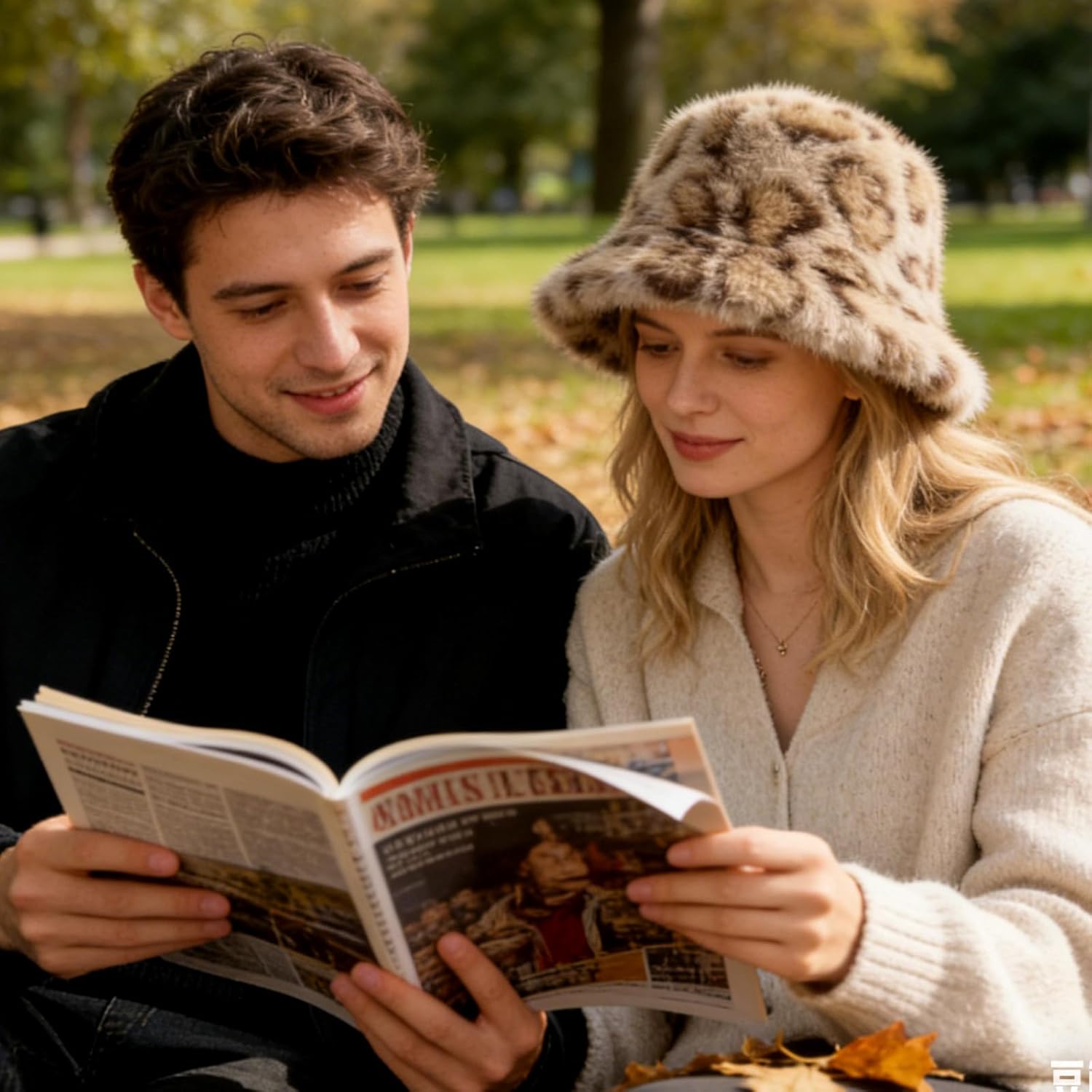 Faux Fur Fuzzy Winter Hats for Women, Warm Furry Brown Leopard Cheetah Bucket Hats for Men Women, Soft Cozy Winter Hat - Image 6