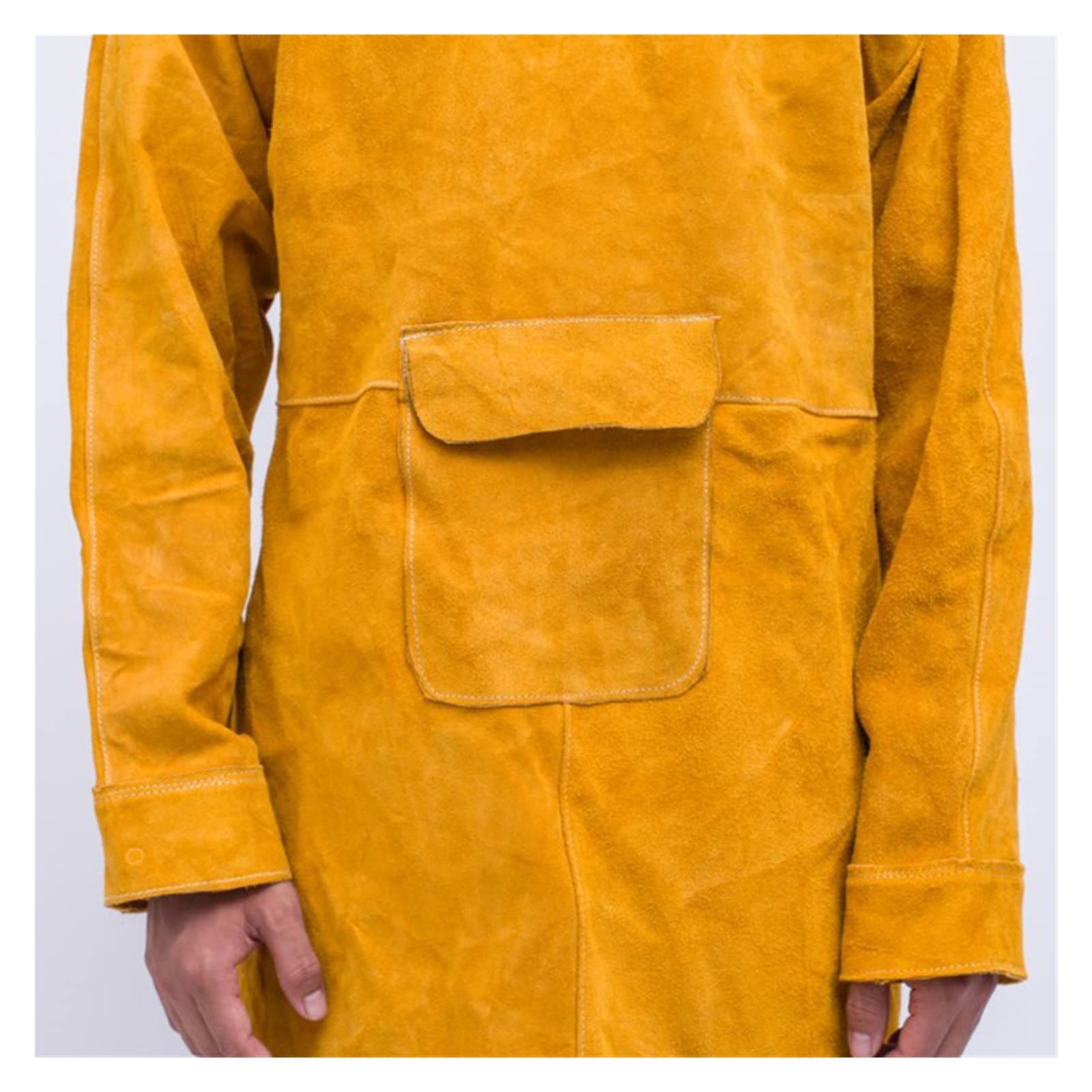 Llamada de soldadura de cuero de bajo cuello Flame/calor/abrasión herrero de soldadura con herramienta de bolsillos