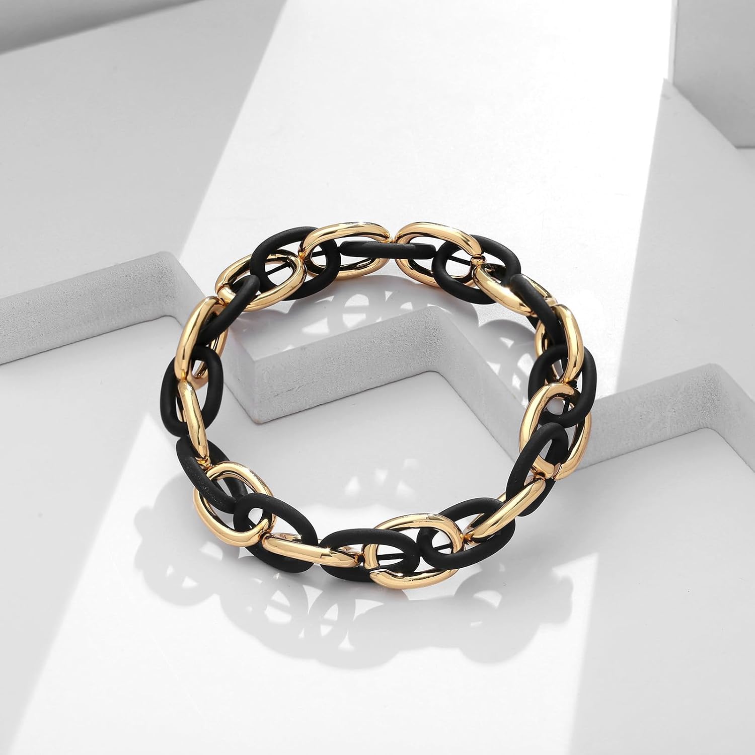 LILIE&WHITE Gold Bracelet for Women, Stylish Ladies Gold Bracelet with Link Design, Trendy Womens Bracelets for Casual and Formal Wear image 2