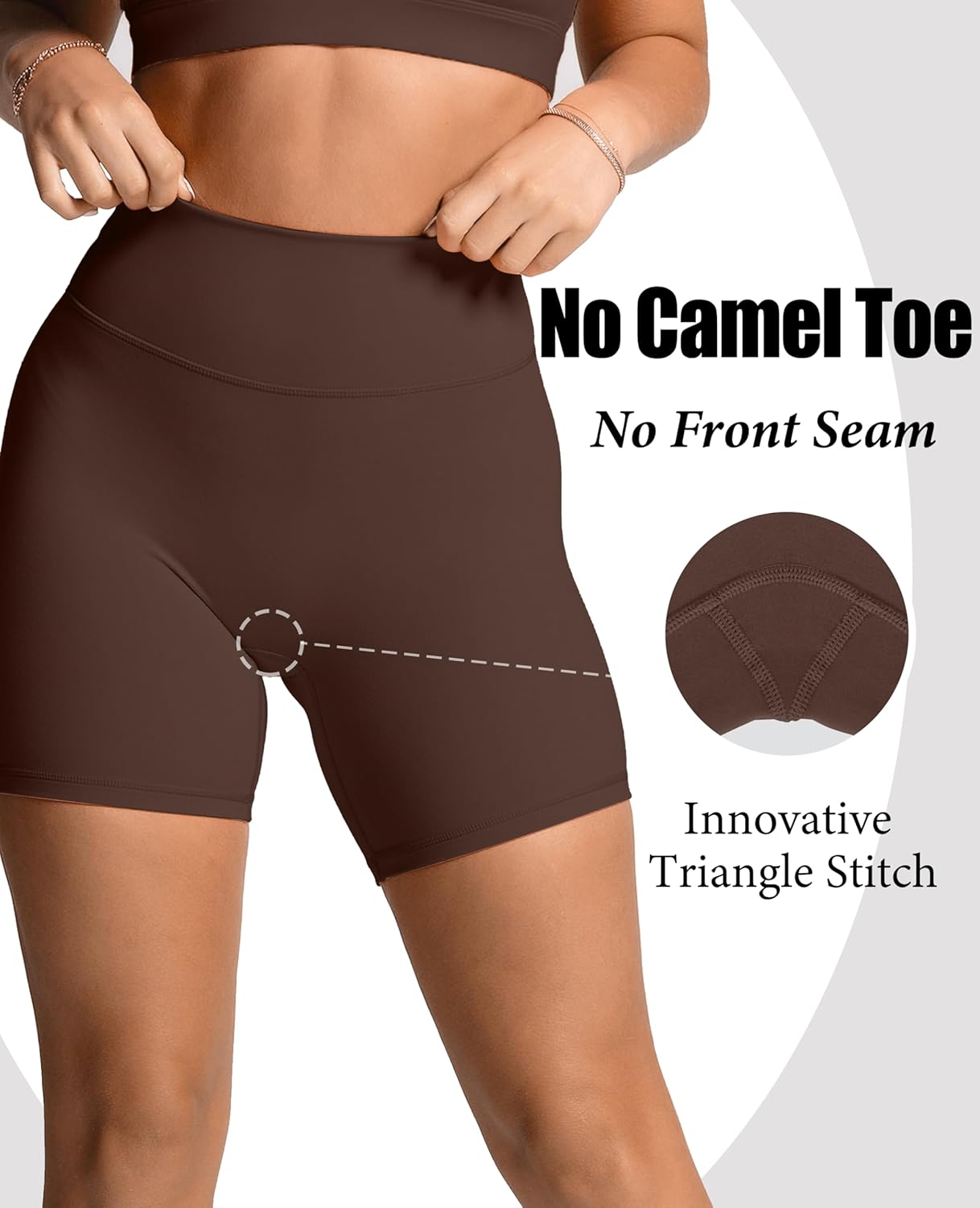 Olmlmt Biker Shorts Women 4.5" Hidden Scrunch High Waisted No Front Seam Yoga Workout Shorts - Image 3