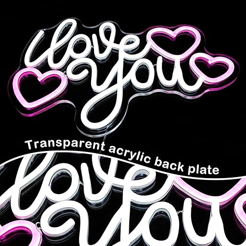 Miniatura 7 de Letrero de neón para el Día de San Valentín, luz LED regulable, letrero de neón de amor para decoración de pared, luz de corazón de neón para