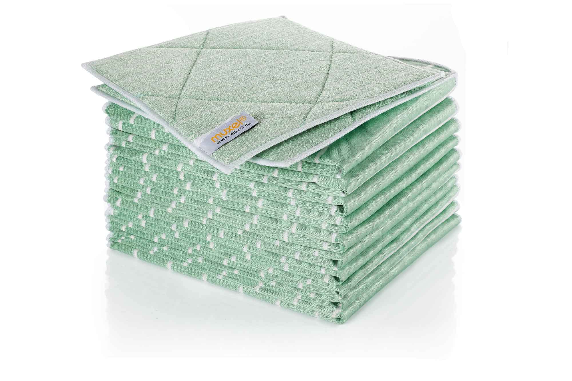 Muxel Lot de 12 chiffons de nettoyage en bambou